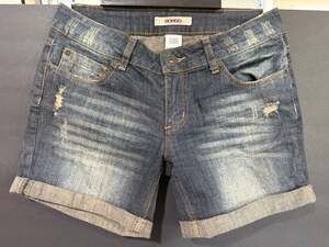 Bongo Women's Distressed Rolled Hem Denim Shorts